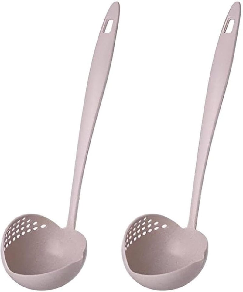 2 in 1 Soup Ladles Multi Use with Built-in Strainer for Smooth Serving Without Messy Every Time Display 2 Piece Khamat Quality